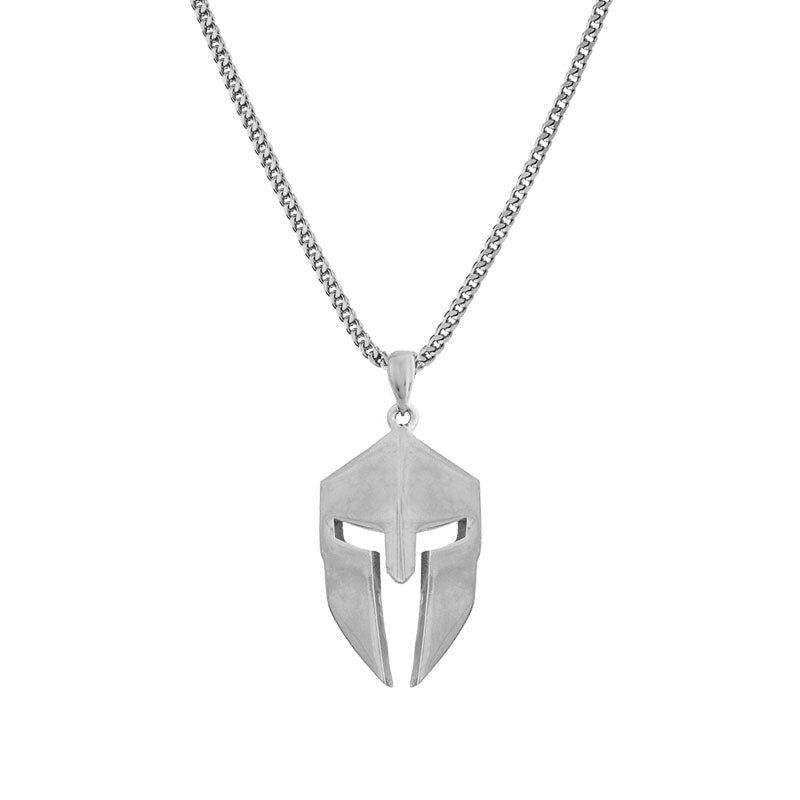 Spartan Warrior Helmet Pendant – Bold Gold Statement Necklace