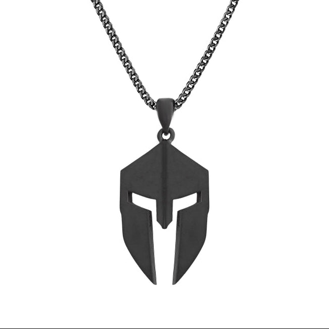 Spartan Warrior Helmet Pendant – Bold Gold Statement Necklace